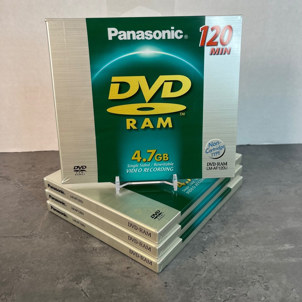 Panasonic DVD-RAM LM-AF120U 4.7GB 120 Min Rewritable Video Record - 4 Pack‎